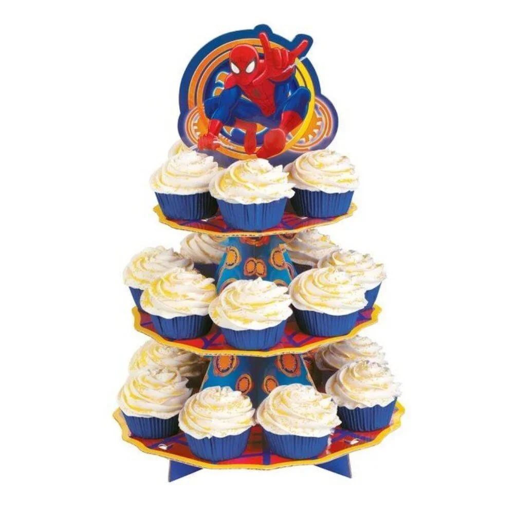 Marvel Spider-Man 3-Tier Cupcake Stand Holds 24 Cupcakes 11.75